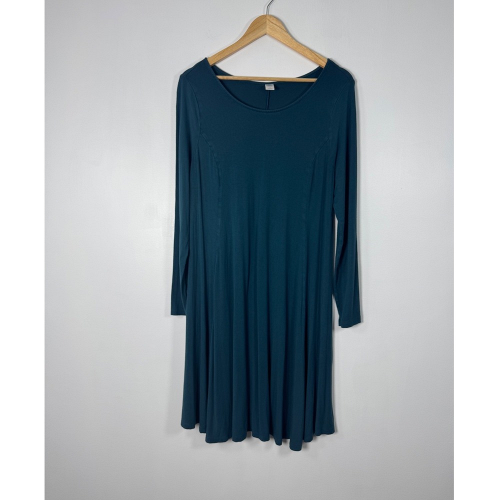 Comfortable Old Navy Maternity Medium Swing Dress Teal Blue Long‎ Sleeve Jersey